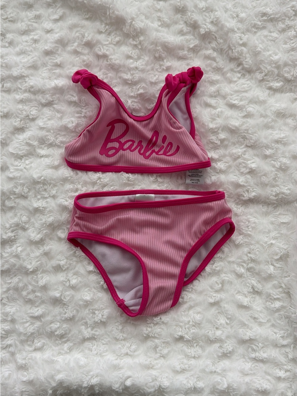 Barbie Pink Ribbed Two-Piece Bikini Set